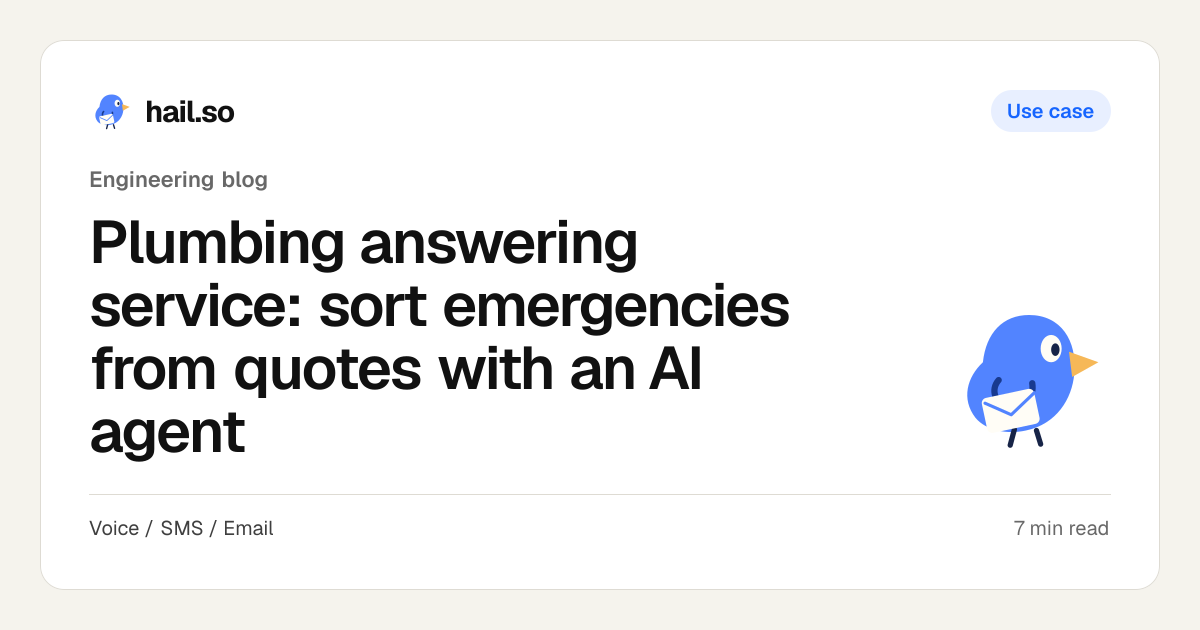 Plumbing answering service: sort emergencies from quotes with an AI agent